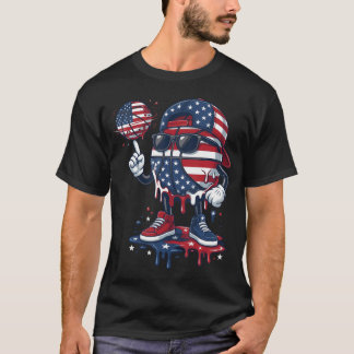 Basketball Drip For Boys American Flag Youth Kid T-Shirt