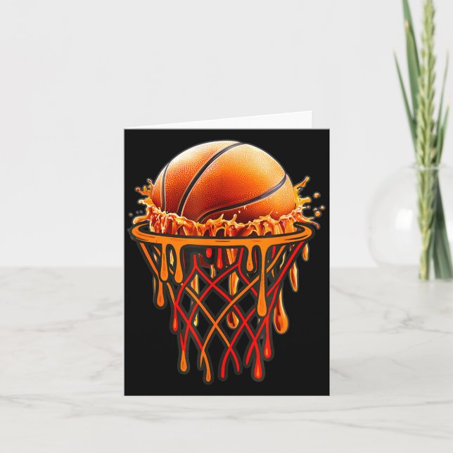 Basketball Drip Graphic, Basketball Funny Bruh Gif Card (Front)