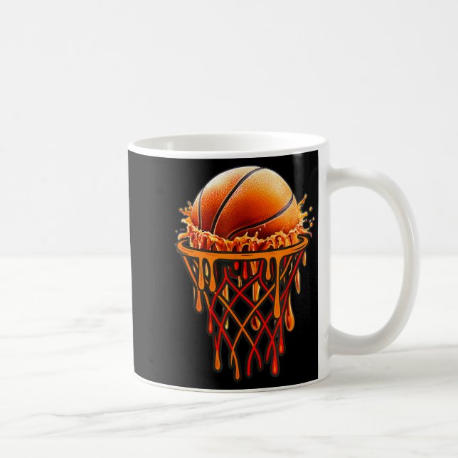 Basketball Drip Graphic, Basketball Funny Bruh Gif Coffee Mug (Right)