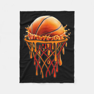 Basketball Drip Graphic, Basketball Funny Bruh Gif Fleece Blanket
