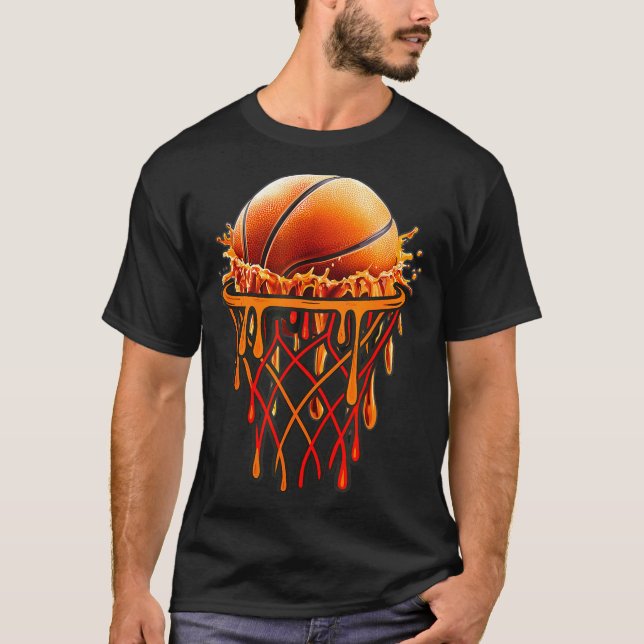 Basketball Drip Graphic, Basketball Funny Bruh Gif T-Shirt (Front)