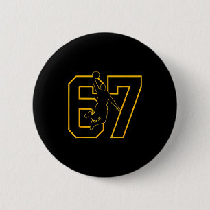 Basketball Drip Number 67 Basketball Player 6 Cm Round Badge