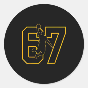 Basketball Drip Number 67 Basketball Player Classic Round Sticker