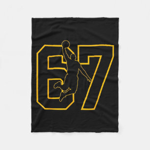 Basketball Drip Number 67 Basketball Player  Fleece Blanket