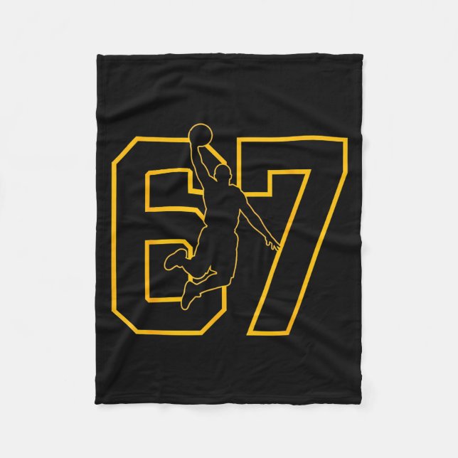 Basketball Drip Number 67 Basketball Player  Fleece Blanket (Front)