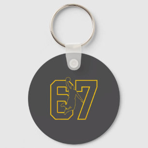 Basketball Drip Number 67 Basketball Player Key Ring