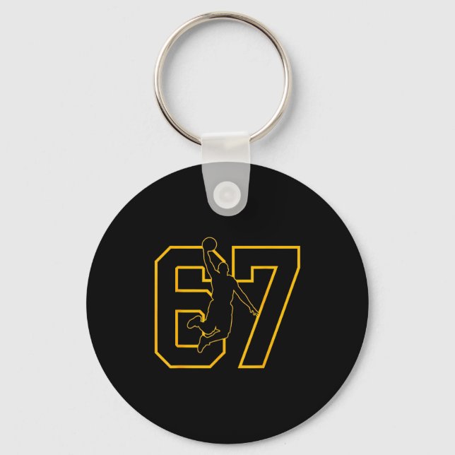 Basketball Drip Number 67 Basketball Player  Key Ring (Front)