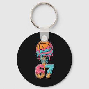 Basketball Drip Number 67 Player 67th Birthday Ice Key Ring