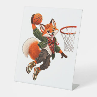 Basketball Dunk Fox Sports Desk Art Display Pedestal Sign