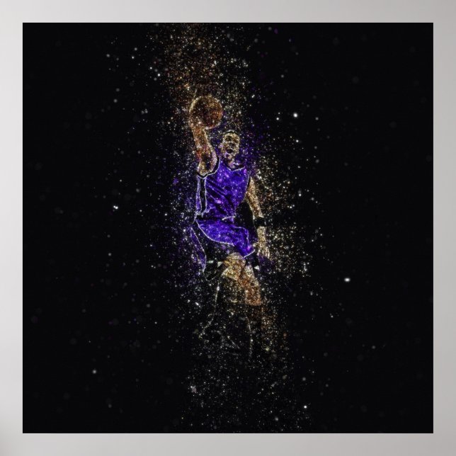 Basketball dunk glitter poster (Front)