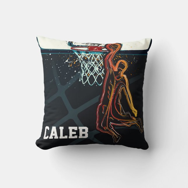 Basketball Dunk Jump Shot Modern Urban Cool Cushion (Front)