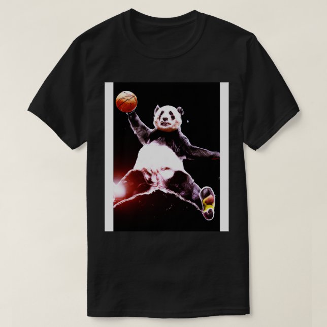 Basketball Dunk Panda T-Shirt (Design Front)