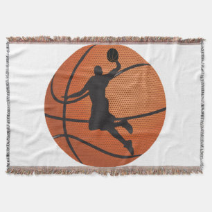 Basketball dunk throw blanket