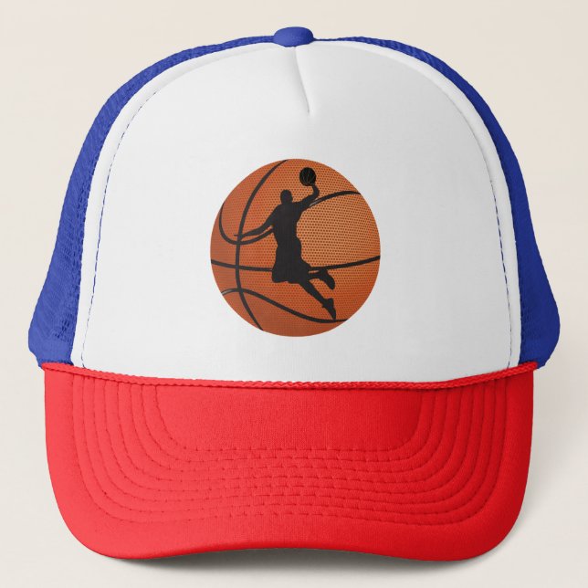 Basketball dunk trucker hat (Front)