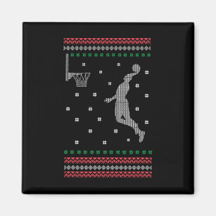 Basketball Dunking Christmas Cool Sport Ugly X-Mas Magnet