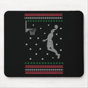 Basketball Dunking Christmas Cool Sport Ugly X-Mas Mouse Pad