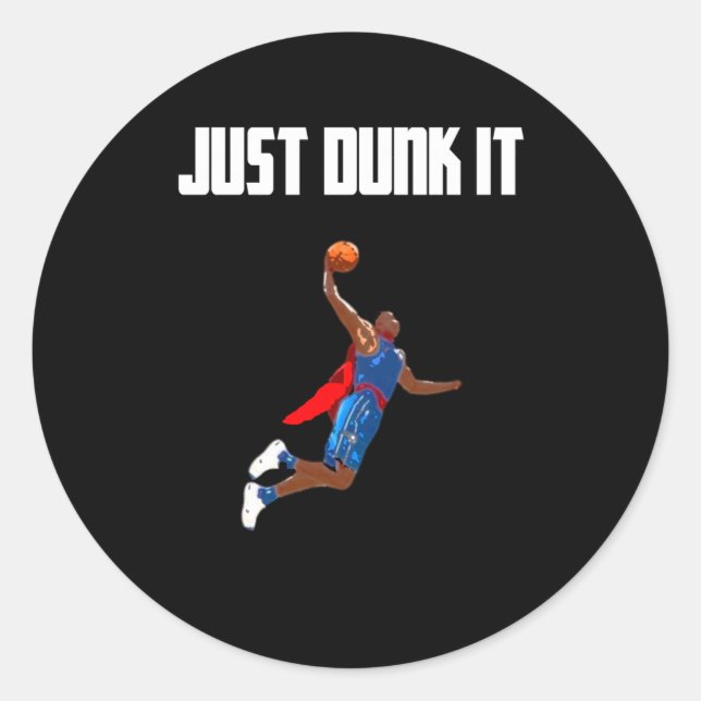 Basketball Dunking  Classic Round Sticker (Front)