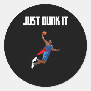 Basketball Dunking  Classic Round Sticker