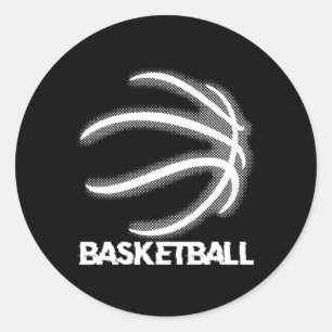 Basketball Dunking Dribbling Bball Hoop Basket Pla Classic Round Sticker