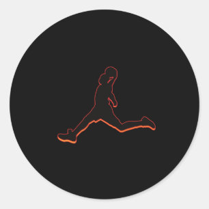 Basketball Dunking Silhouette Design Airtime Classic Round Sticker