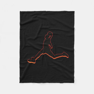 Basketball Dunking Silhouette Design Airtime  Fleece Blanket