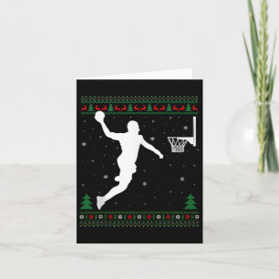 Basketball Dunking Xmas Ugly Basketball Player Chr Card