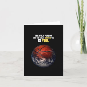 Basketball Earth Motivational Inspirational Quote  Card