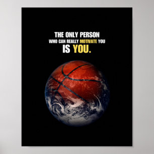 Basketball Earth Motivational Inspirational Quote  Poster