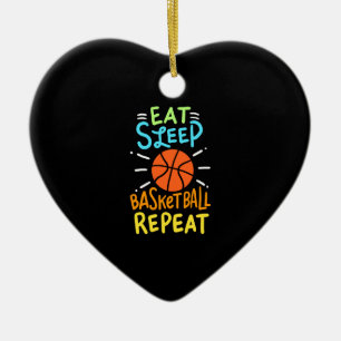Basketball - Eat Sleep Basketball Repeat Ceramic Ornament
