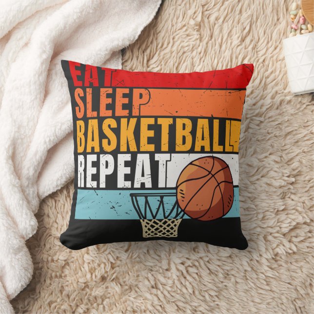 Basketball  Eat Sleep Repeat   Cushion (Blanket)