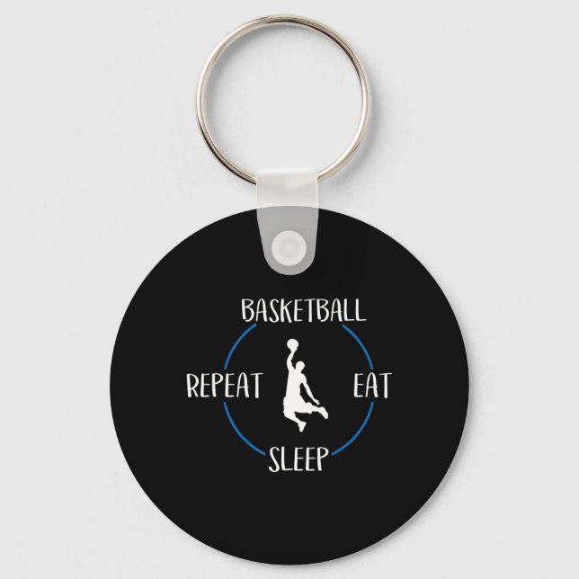 Basketball Eat Sleep Repeat Gift For Basketball Pl Key Ring (Front)