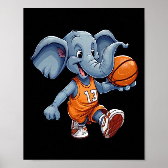 Basketball Elephant  Poster (Front)