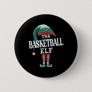 Basketball Elf Christmas Group Xmas Pajama Party 6 Cm Round Badge