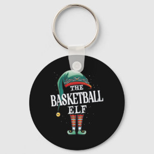 Basketball Elf Christmas Group Xmas Pajama Party  Key Ring