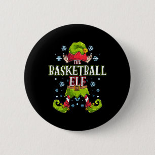 Basketball Elf Matching Family Group Christmas Par 6 Cm Round Badge