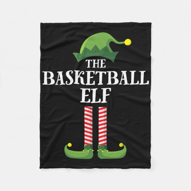 Basketball Elf Matching Family Group Christmas Par Fleece Blanket (Front)