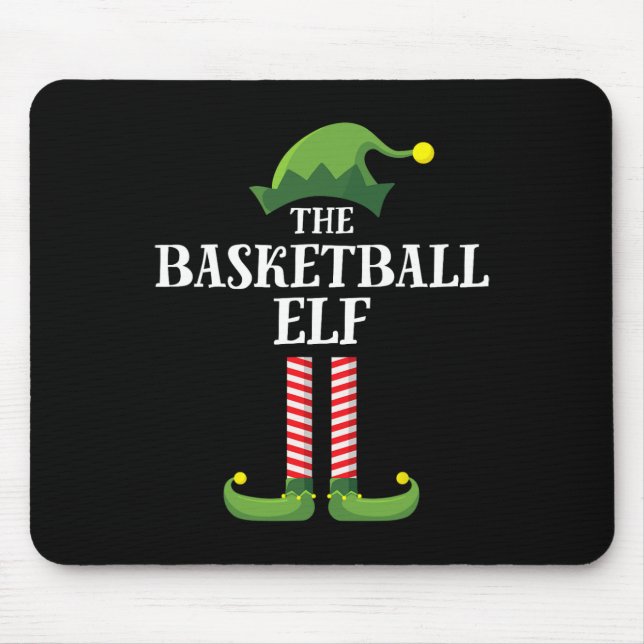 Basketball Elf Matching Family Group Christmas Par Mouse Pad (Front)