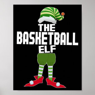 Basketball Elf Matching Family Group Christmas Par Poster