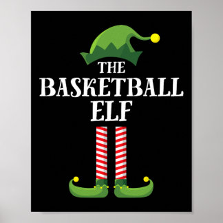 Basketball Elf Matching Family Group Christmas Par Poster