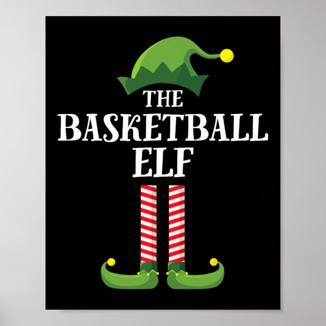 Basketball Elf Matching Family Group Christmas Par Poster (Front)