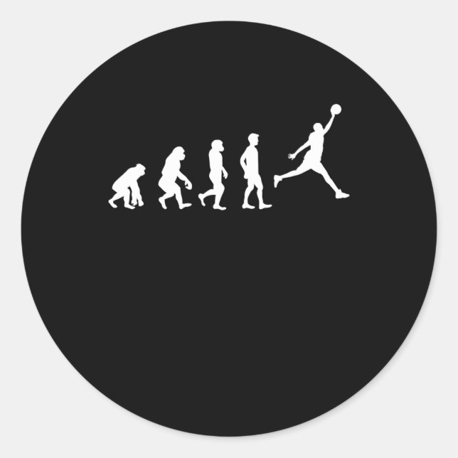 Basketball Evolution Champion Basketball Player  Classic Round Sticker (Front)