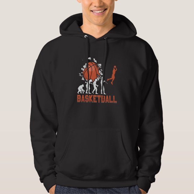Basketball Evolution From Monkey To Men BBall Dunk Hoodie (Front)