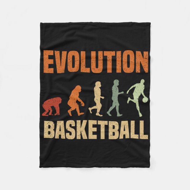Basketball Evolution From Monkey To Men Bball Love Fleece Blanket (Front)