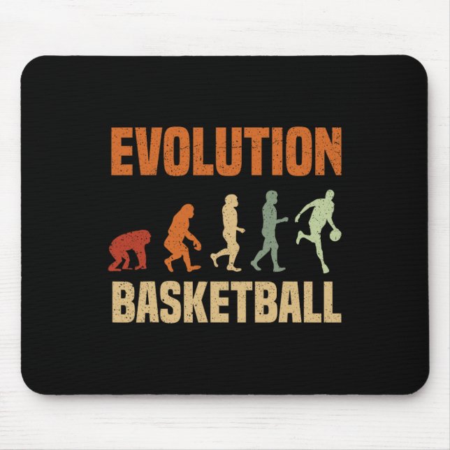 Basketball Evolution From Monkey To Men BBall Love Mouse Pad (Front)