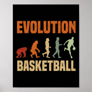 Basketball Evolution From Monkey To Men Bball Love Poster