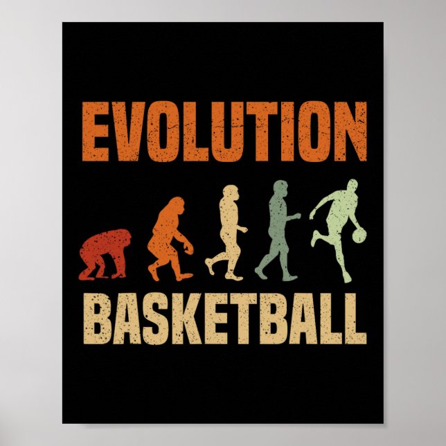Basketball Evolution From Monkey To Men Bball Love Poster (Front)