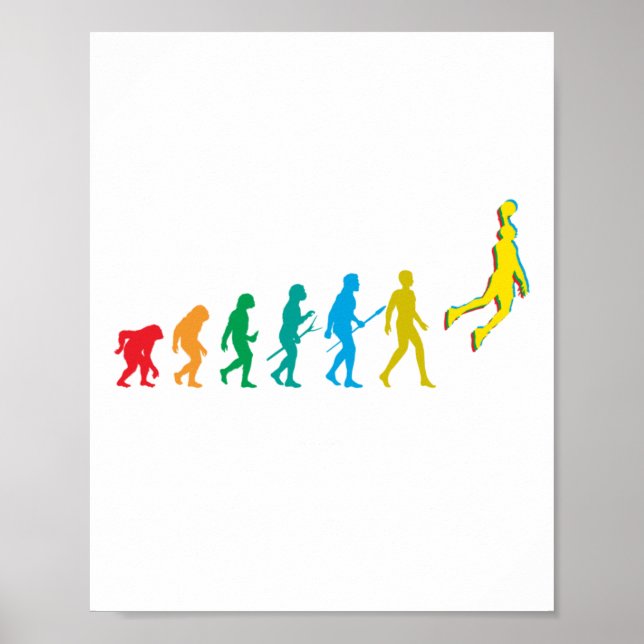 Basketball Evolution Funny Gift For Basketball Pla Poster (Front)