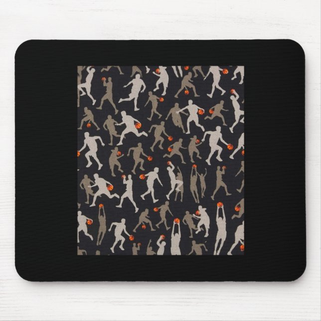 Basketball Fabric Black Patterns  Mouse Pad (Front)