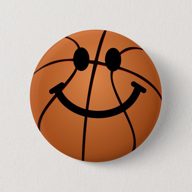 Basketball face 6 cm round badge (Front)