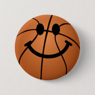 Basketball face 6 cm round badge